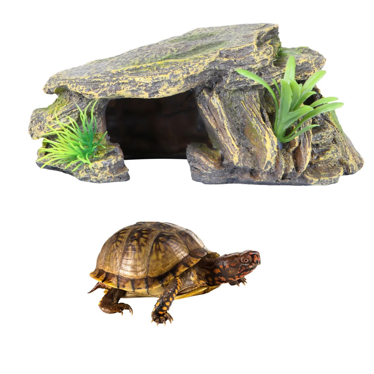 

Fish Tank Turtle Sunbathing Cave Habitat Aquarium Resin Decoration Hiding Place Reptile Shelter Fish Tank Habitat