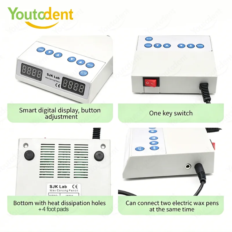 Dental Electric Wax Carver Pen Double Wax Carving Pencil with 6 Tips Digital Electric Waxer Carver Machine for Dental Lab