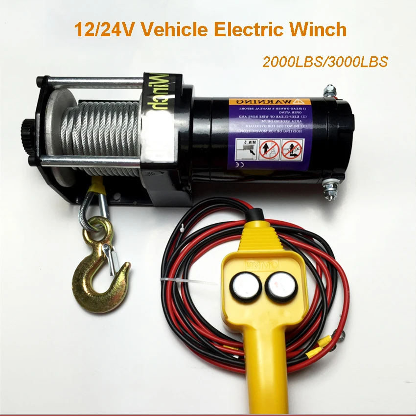 Vehicle Self-rescue Off-road Winch 2000 Lbs 3000lbs 12V 24V Off-road Vehicle Winch Electric Winch Traction for Vehicle Crane