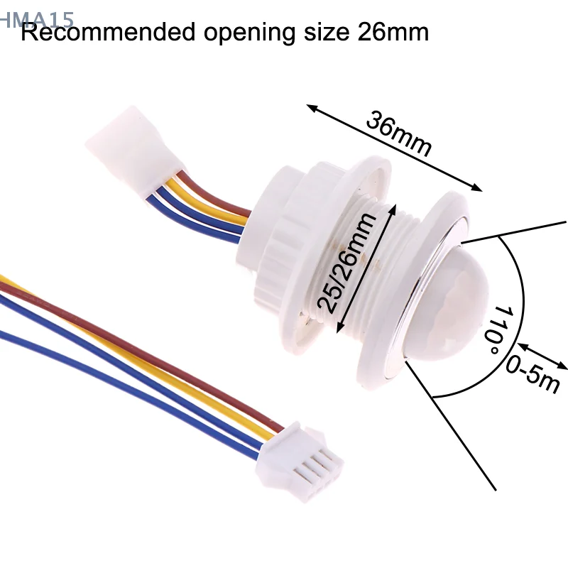 [EL] DC5V 12 فولت 24 فولت مفتاح مستشعر حركة بالأشعة تحت الحمراء RIR كاشف حركة الجسم قابل للتعديل تأخير الوقت الإضاءة الاستخدام المنزلي