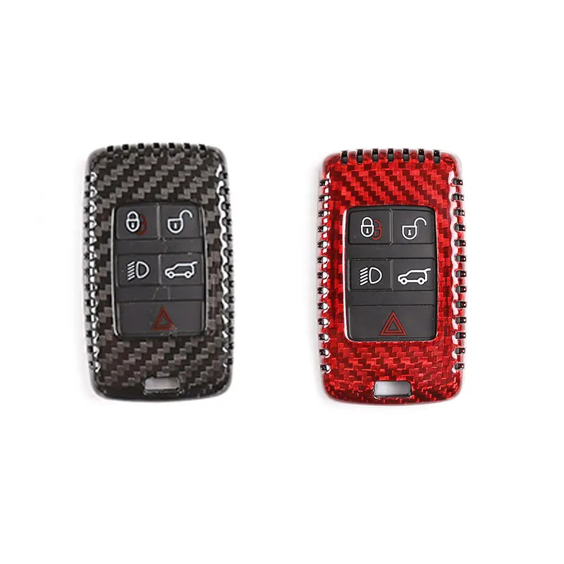 

For Land Rover Range Rover Sport Vogue Evoque Discovery 5 For Jaguar XE XF Real Carbon Fiber Car Key Shell Cover Car Accessories