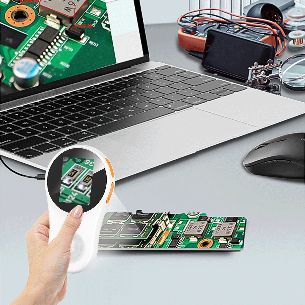 Mikroskop Digital Genggam 500X Layar IPS 2 Inci Kaca Pembesar Koin Elektronik Kamera Mikroskop Portabel untuk Perbaikan Jam Tangan Perhiasan