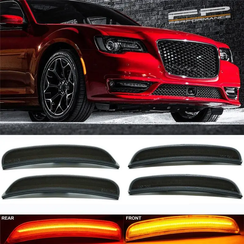 *X07A дымчатые автомобильные светодиодные передние и задние габаритные огни для Chrysler 300 300C 300S 2015-2022 *X07A дымчатые автомобильные светодиодные передние и задние габаритные огни для Chrysler 300 300C 300S 2015-2022