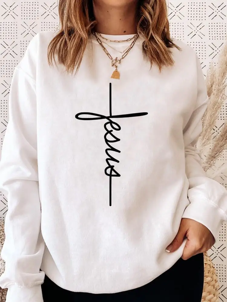 Sudadera con letras de fe para mujer, ropa informal de los años 90, jerséis de manga larga con gráfico estético, moda de otoño y primavera