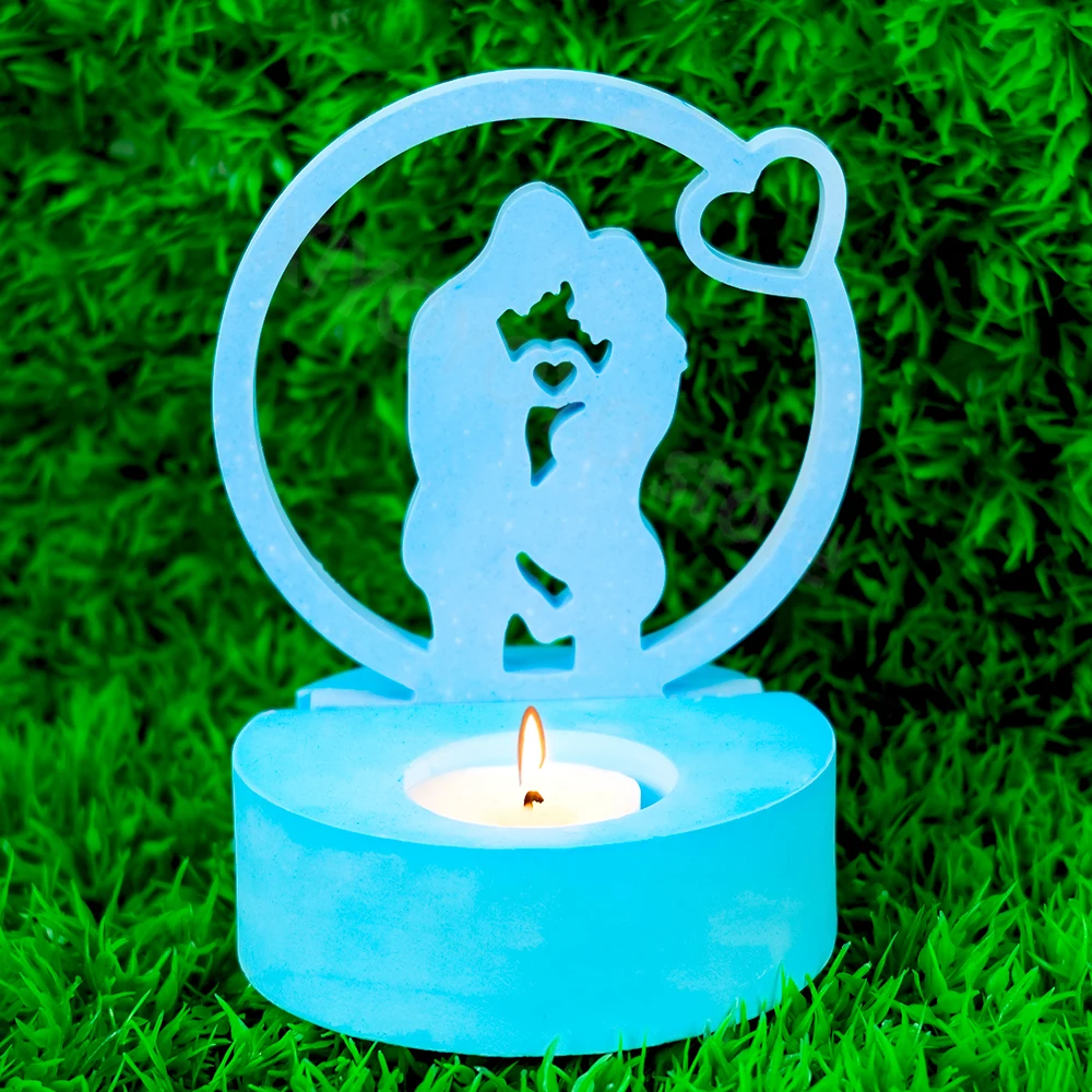 Pregnancy Couple Candlestick Silicone Mold Homemade Aromatherapy Plaster Candle Holder Mould Mother\'s Day Craft Gift Resin Molds