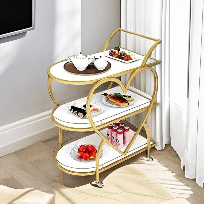 Modern simple love design movable service dining cart trolley