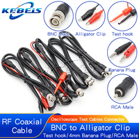 1PCS BNC Q9 Male Plug to Dual Hook Clip Alligator Clip 4MM Banana Plug Oscilloscope Test Probe BNC to BNC RCA Cables Connector