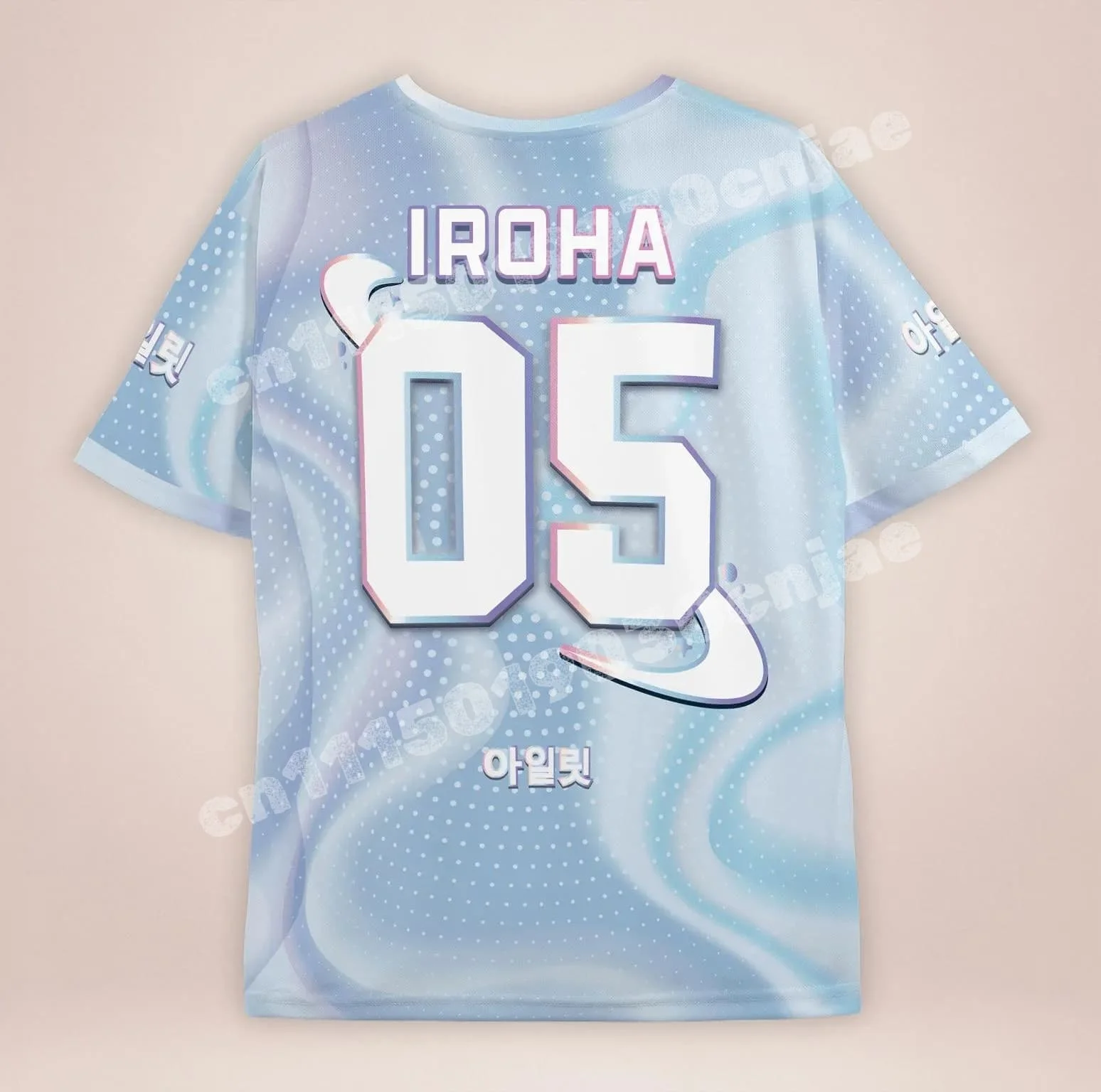 Kpop NMIXX Iroha Nr. 5 Gradient Tie Dye Sport Jersey Leichtes T-Shirt Familien-Set Eltern-Kind-Konzert-Outfit Familien-Kinder-T-Shirts – Detail 5