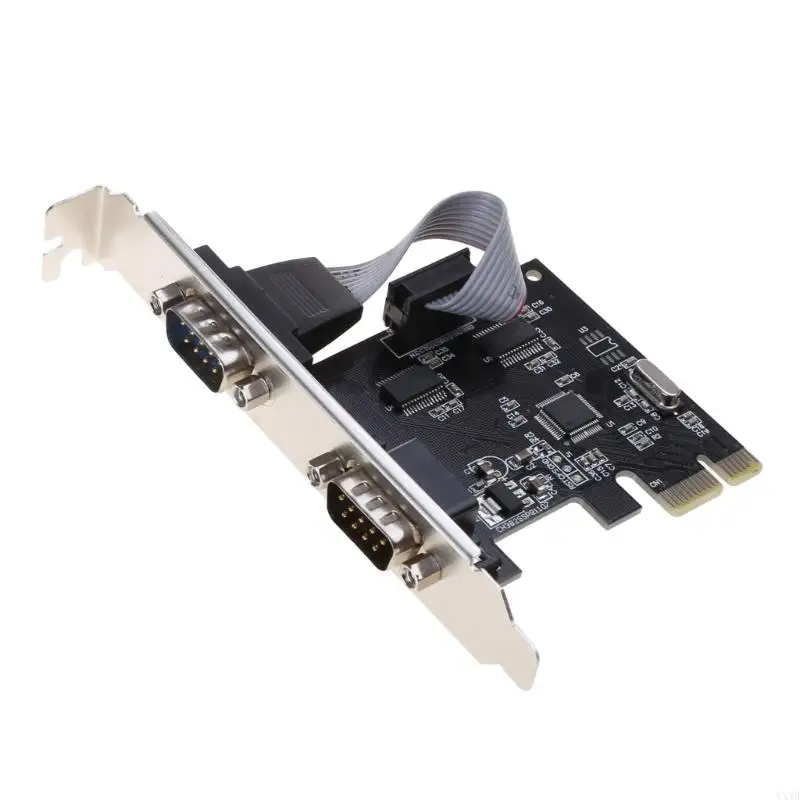 WXTB 2 Port Native PCI for Express PCIE to RS232 Serial Adapter Card PCI-E to DB9