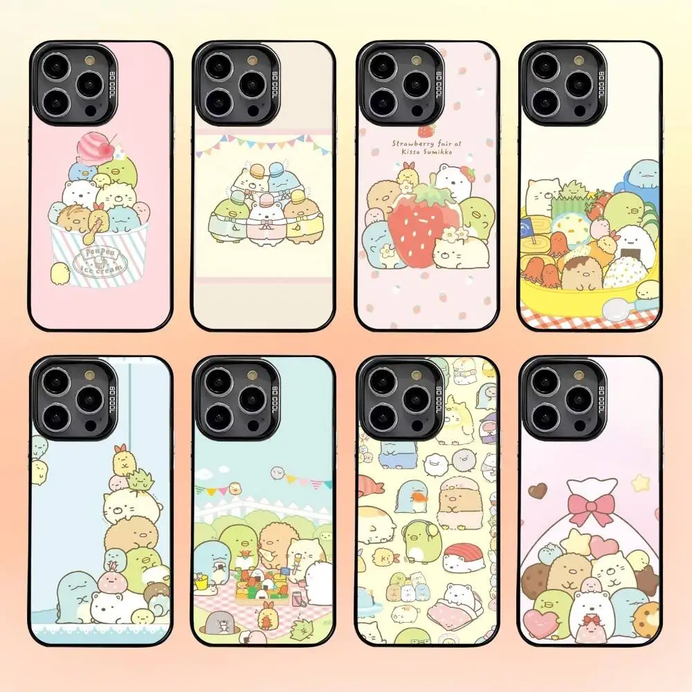 

S-Sumikko Anime G-Gurashi Phone Case For iPhone17,16,15,14,13,12,11 Plus,Pro Max Black Candy Matte Shockproof Cover