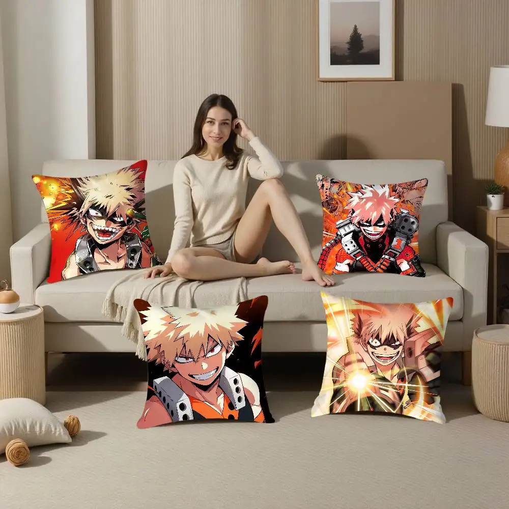 My Hero Academia Katsuki Bakugo Pillow Case Plush Fabric Soft  Pillowcase Double Sided Print Cushion Cover Household Gifts