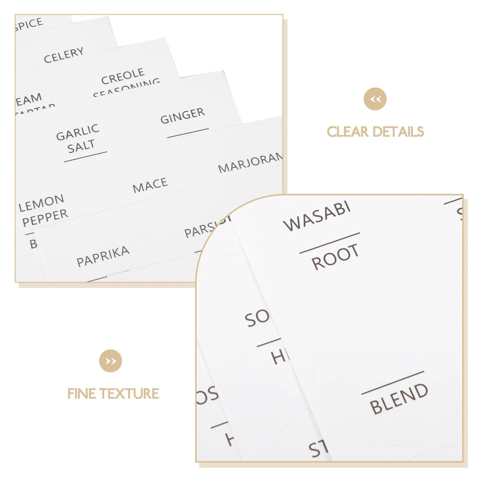 

Хит продаж: 8 листов, 3,8 см, круглые, предварительно напечатанные, водонепроницаемые самоклеящиеся этикетки для специй, белые наклейки для приправ для кухонных специй