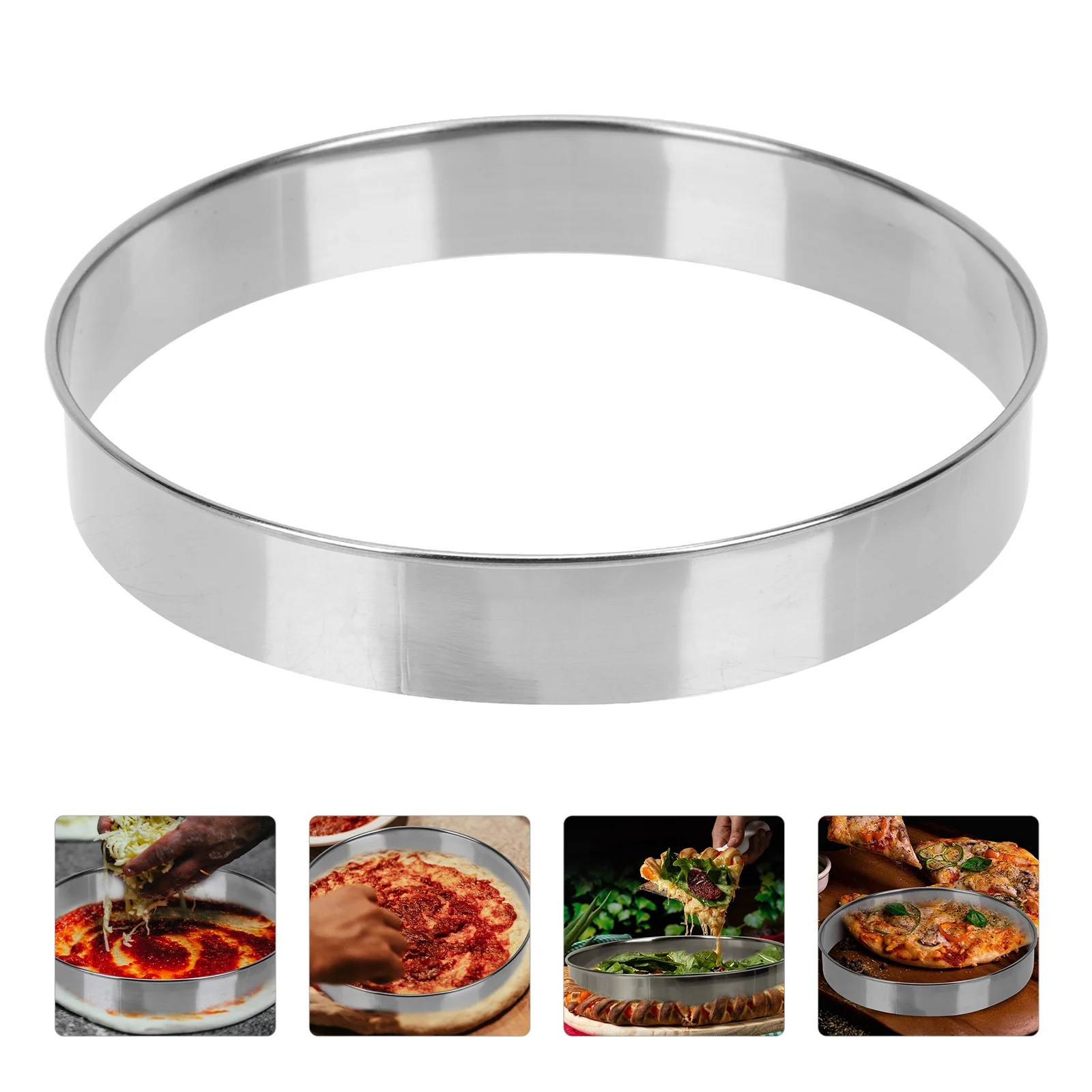 

Pizza Serving Ring Heat-resistant Household Saucing The Stainless Steel Sauce Mold Crumpet Mousse DIY Prep Tool