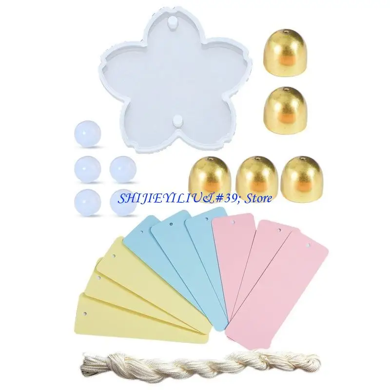 

E21F Wind Chimes Epoxy Molds with Note Paper Beads Rope for DIY Art Decor