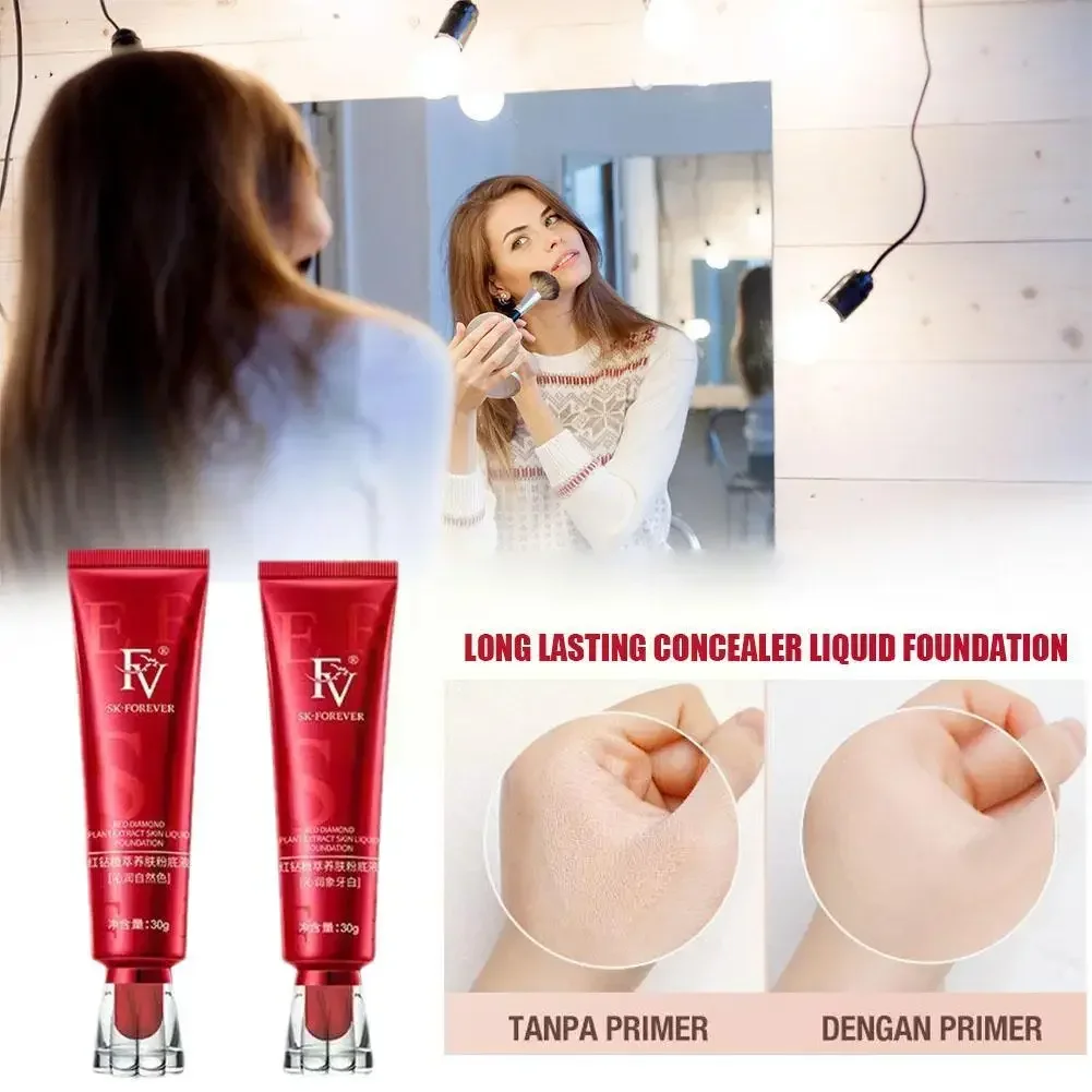 Red FV Concealer Cream Foundation Original Maquillaj Red Ginseng Herbal Skin Care Face Base Makeup Liquid Blemish Cover