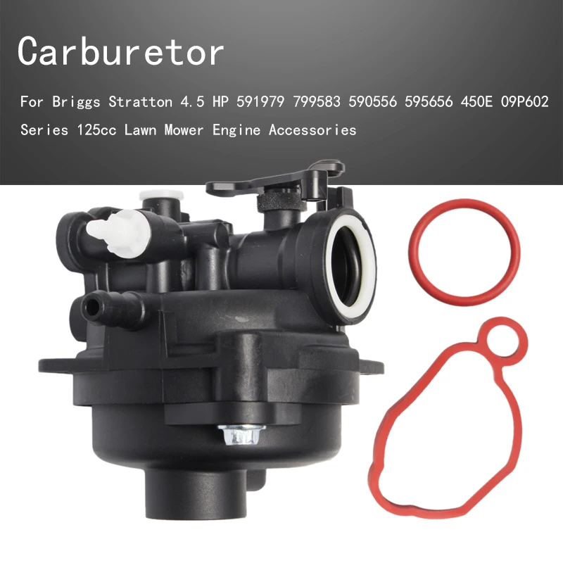 

Carburetor For Briggs Stratton 4.5 HP 591979 799583 590556 595656 450E 09P602 Series 125cc Lawn Mower Engine Accessories
