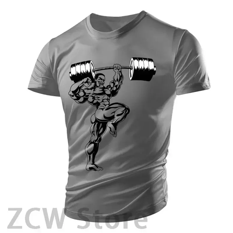 Fun Weightlifting Men's 3d Print Men's Hard Street Style T-shirt Gym Running Breathable Light Sports Summer Quality Tight Tops