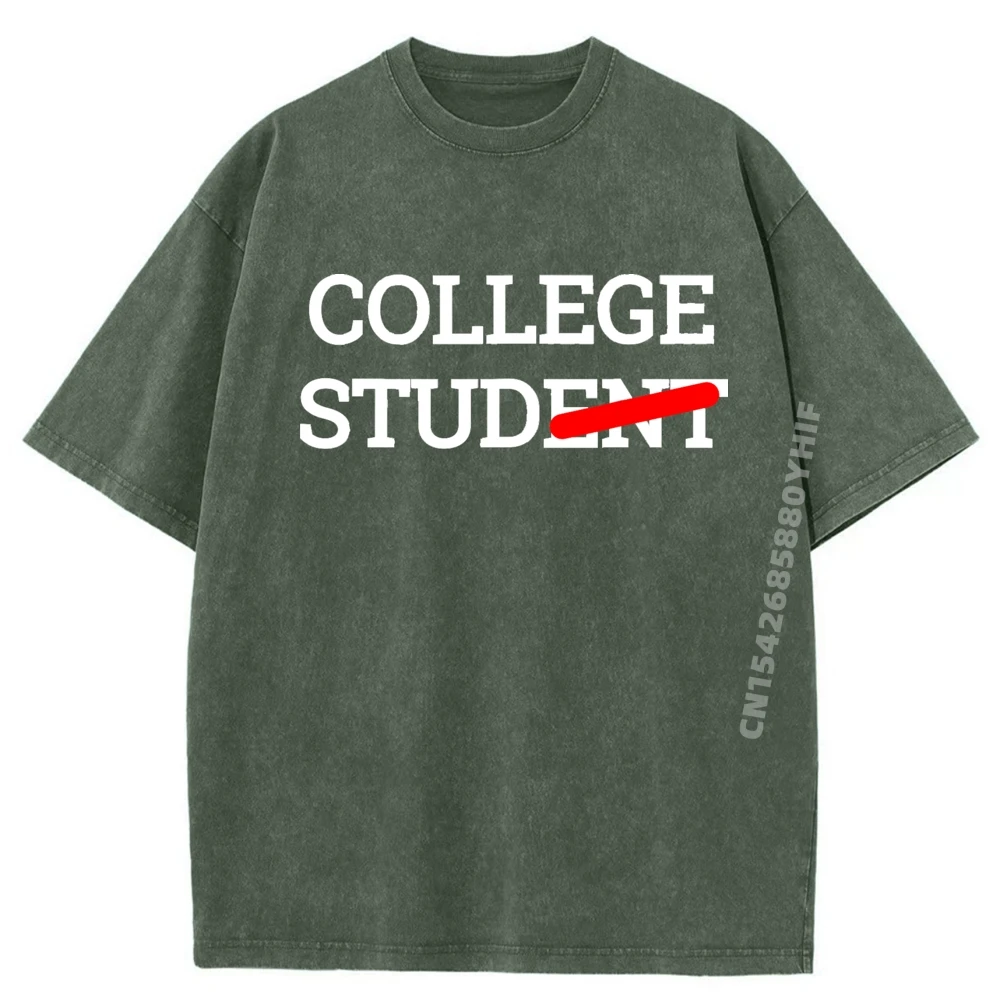 

Retro Mens Tops Tees College Stud Student Funny Novelty Casual T Shirt Luxury Designer Camiseta Geek Washed T Shirt Graphic
