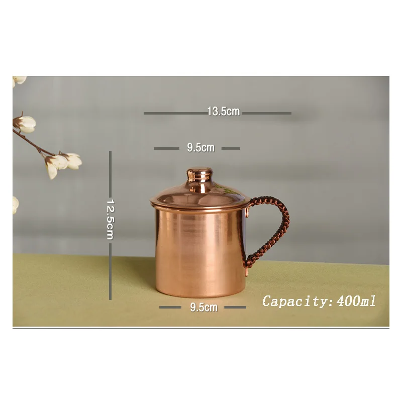 Moscow Mule Copper Mugs 100% HANDCRAFTED Pure Solid Copper Mugs - 400ml, Gift , Copper Shot Glass by Copper-Bar