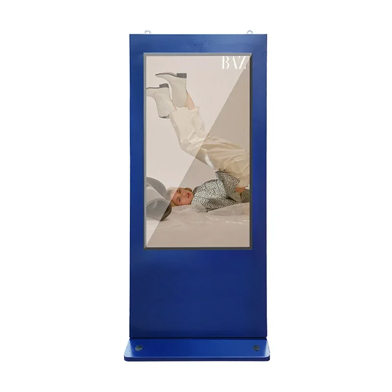 Cross-Border Source Manufacturer Wholesale Outdoor Advertising IP65 Rated Direct Sale Integrated Blue M onitor Floor Stand