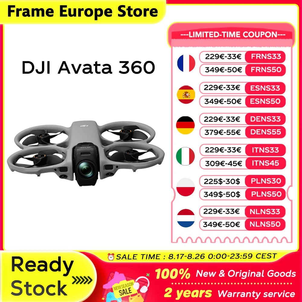 Neue DJI Avata 360 Drohne mit 1-Zoll-Sensor, 8K HDR Panorama-Drohne, 4K Einzellinsen-Modus, 20km Reichweite, 4G Verbesserte Übertragung, FPV-Marke