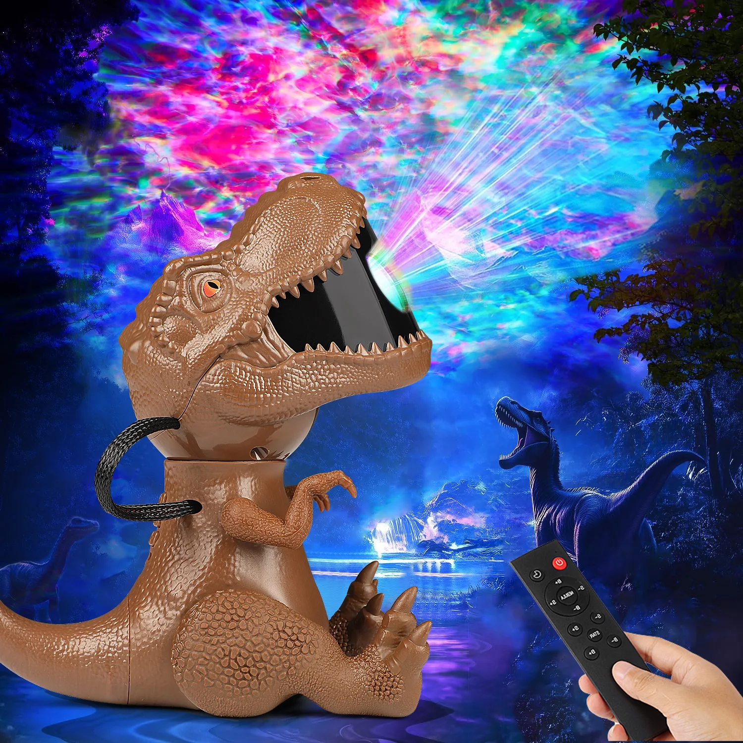 

Трансграничная лампа для проектора динозавра, звездного неба, лазерная лампа для спальни, комнаты, полное небо, звездная атмосферная лампа, креативная детская игрушка в подарок