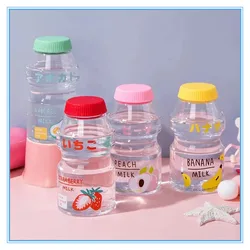 450ml Yogurt Plastic Cute Water Bottle With Straps Carton Kawaii Tour Fruit Drinking Yakult Shape Milk Portable Kids/Girl/Adult