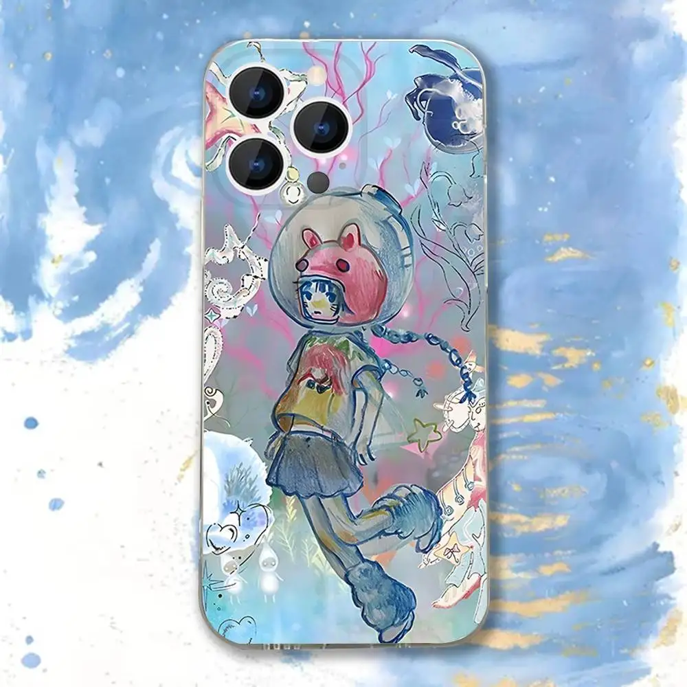 Custodia per telefono Kikuo Japan Music trasparente adatta per iPhone 11 12 13 14 15 16 17 Pro Max Plus X XS XR SE E Mini Custodia protettiva