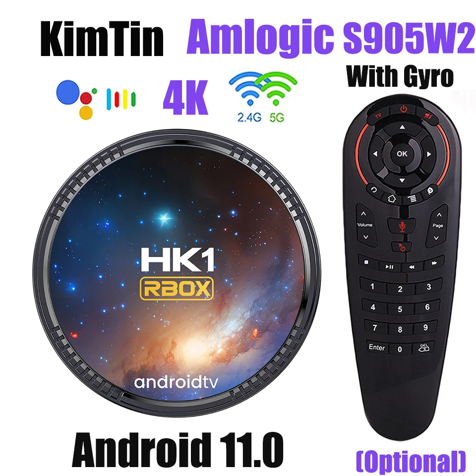 

HK1 8K Android 11 New Version Smart TV BOX Amlogic S905W2 Quad Core support 2.4G & 5.0G Wireless WIFI media box Set-Top Box