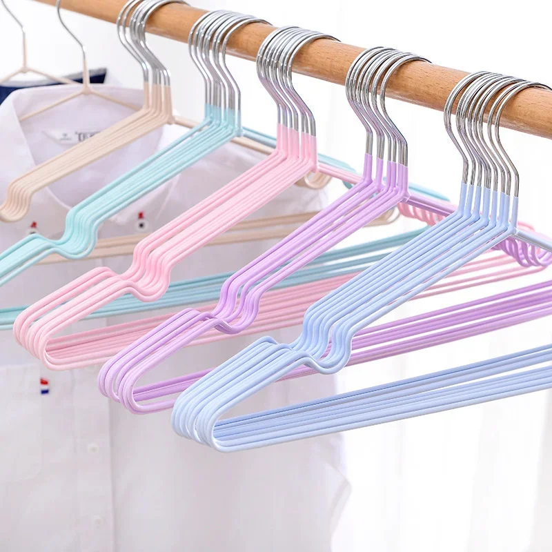 10/20Pcs 40cm Steel Wire Hangers Wardrobe Organizer Holder Hanging Storage Drying Rack Adult Clothes Coat Anti-skid Pant Clip