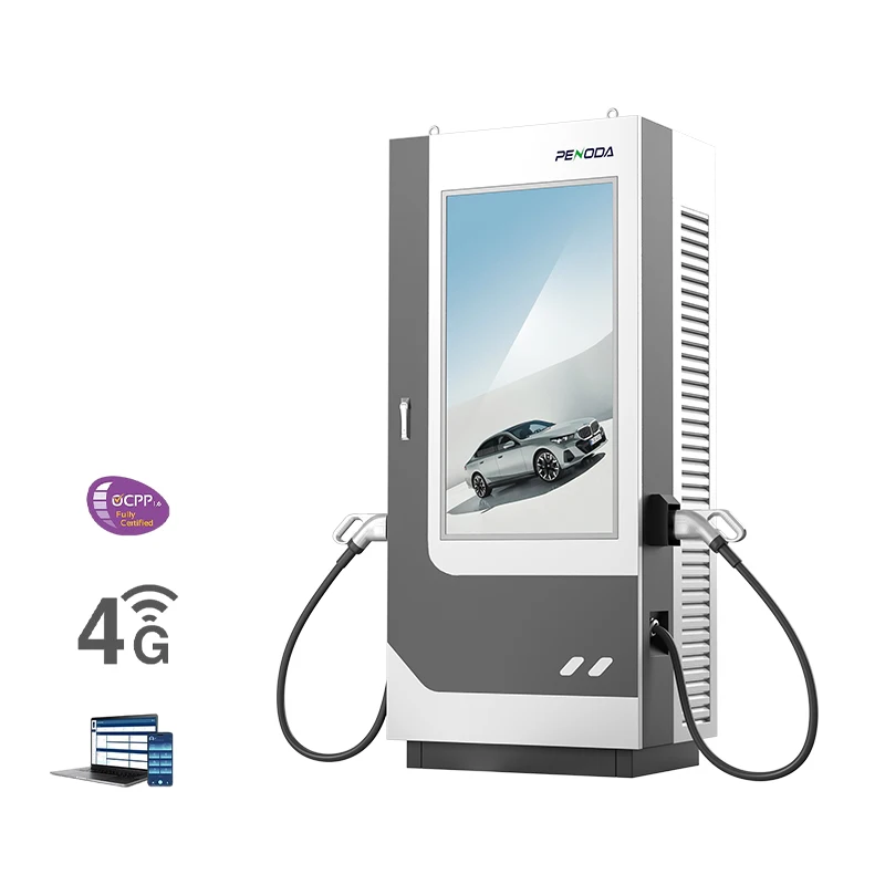 Penoda 55 Inch LCD Screen 120kw Fast DC EV Charger CCS1/CCS2 New Electric Car Charging Station