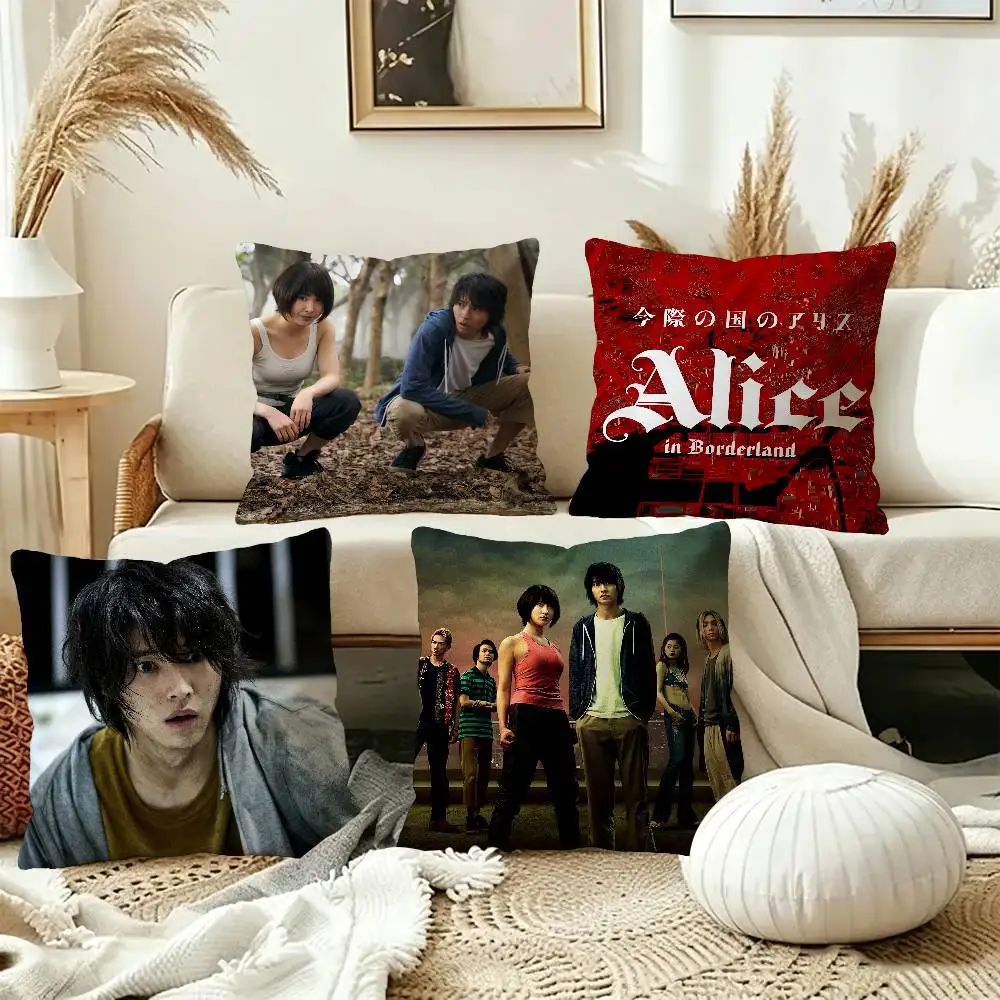 Hot TV Alice In Borderland Cushion Cover Polyester Sofa Cushions Decorative Throw Pillows Home Decoration Pillowcover