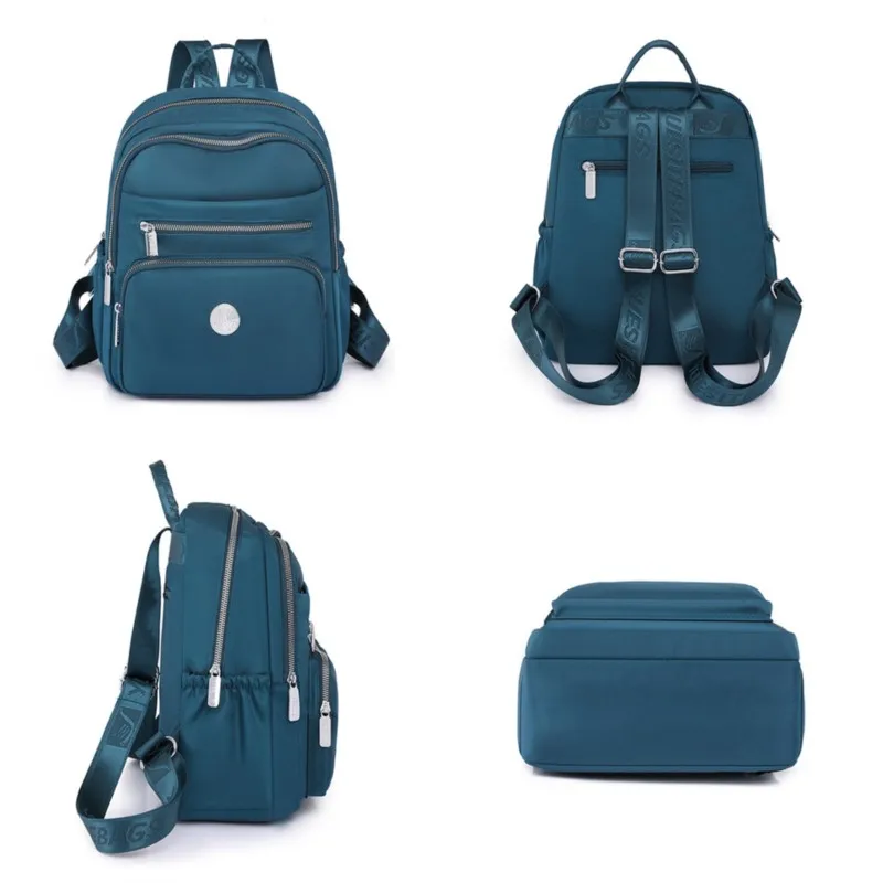 Women's Backpack Fashion School Bag Soft Nylon Solid Knapsack Zipper Comfortable Shoulder Bag for Lady Designer Travel Rucksack