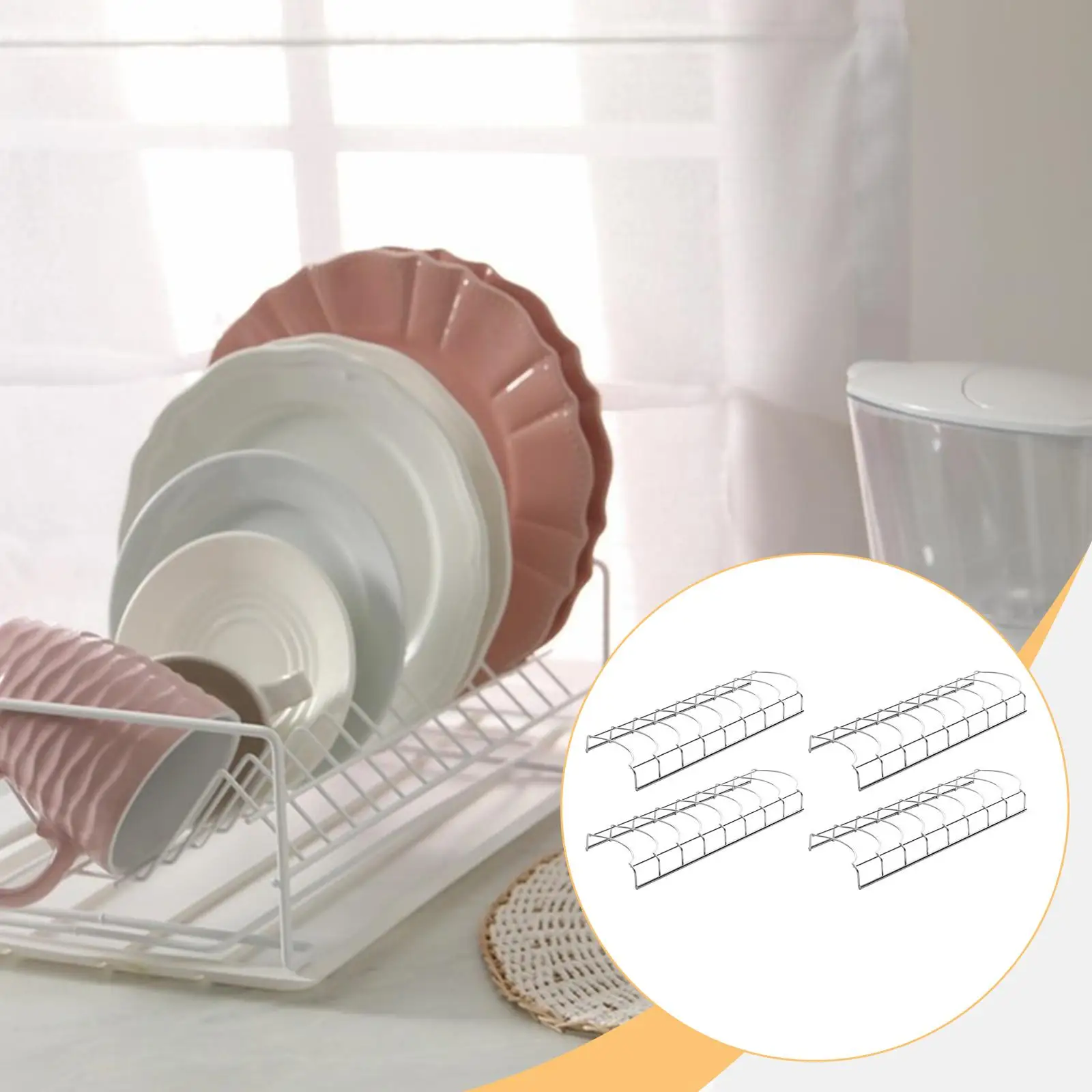 4x Utensils Drying Racks Bread Racks Organizer Multifunction Tableware Dish Rack Drainer Utensils Holder for Kitchen Counter