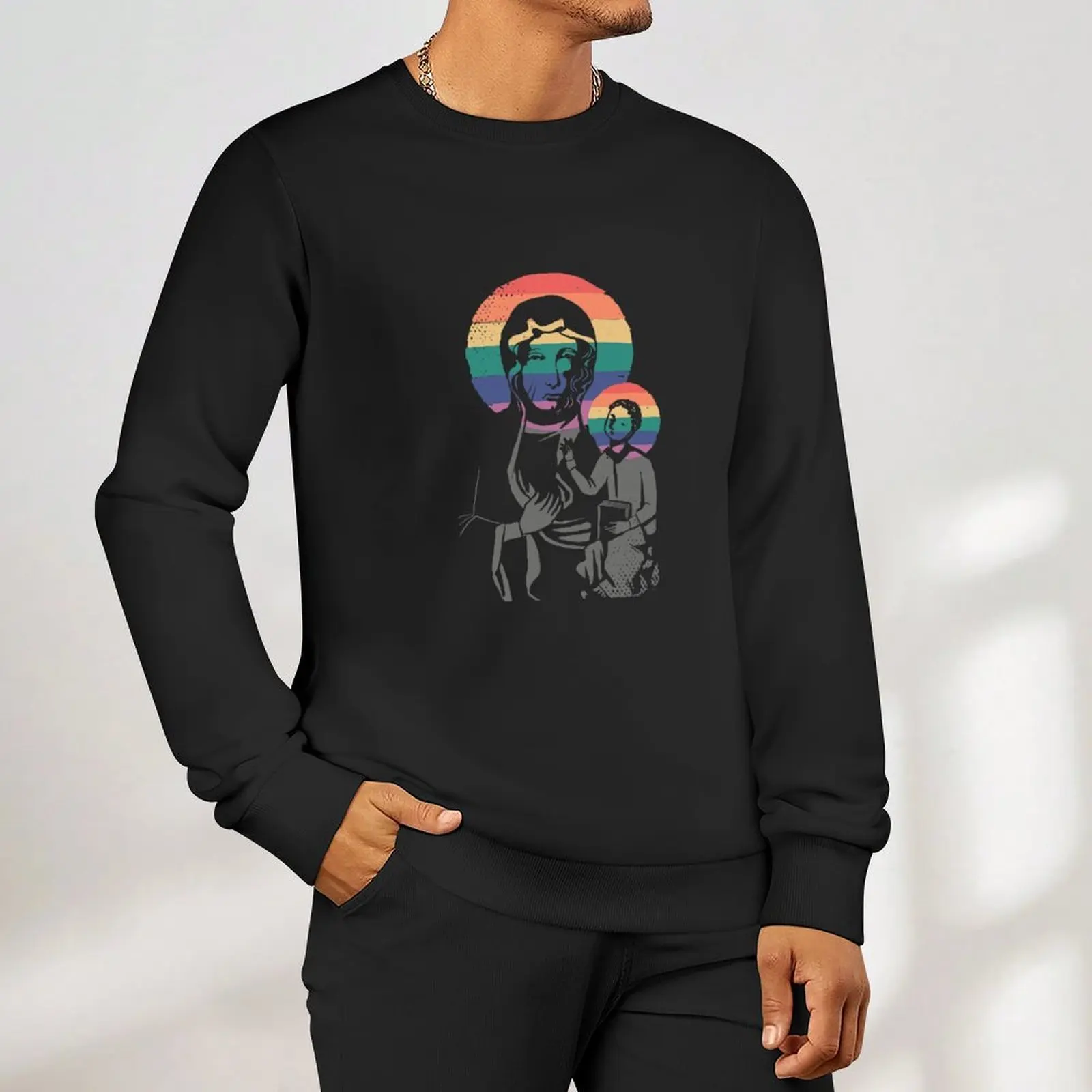 مريم العذراء مع قوس قزح - بلوفر LGBTQ Style ملابس رجالية معطف رياضي ملابس رجالية بلوزات جديدة