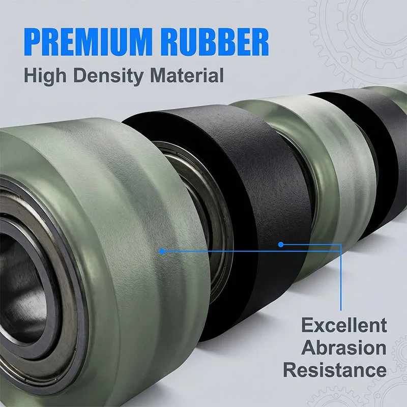10pcs PU Coated Bearing Rollers 3x12x3 PU68312-3 Soft Rubber Covered 683ZZ Bearing Pulleys 12mm Polyurethane Guide Wheel 3*12*3