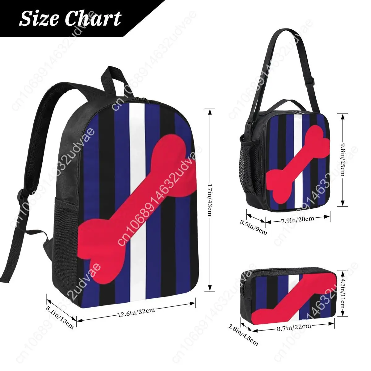 Leather Puppy Pride Backpack Student Boys Girls BookBag School Bag Laptop Shoulder Bags 3ps Insulated Lunch Bag Pencil Case