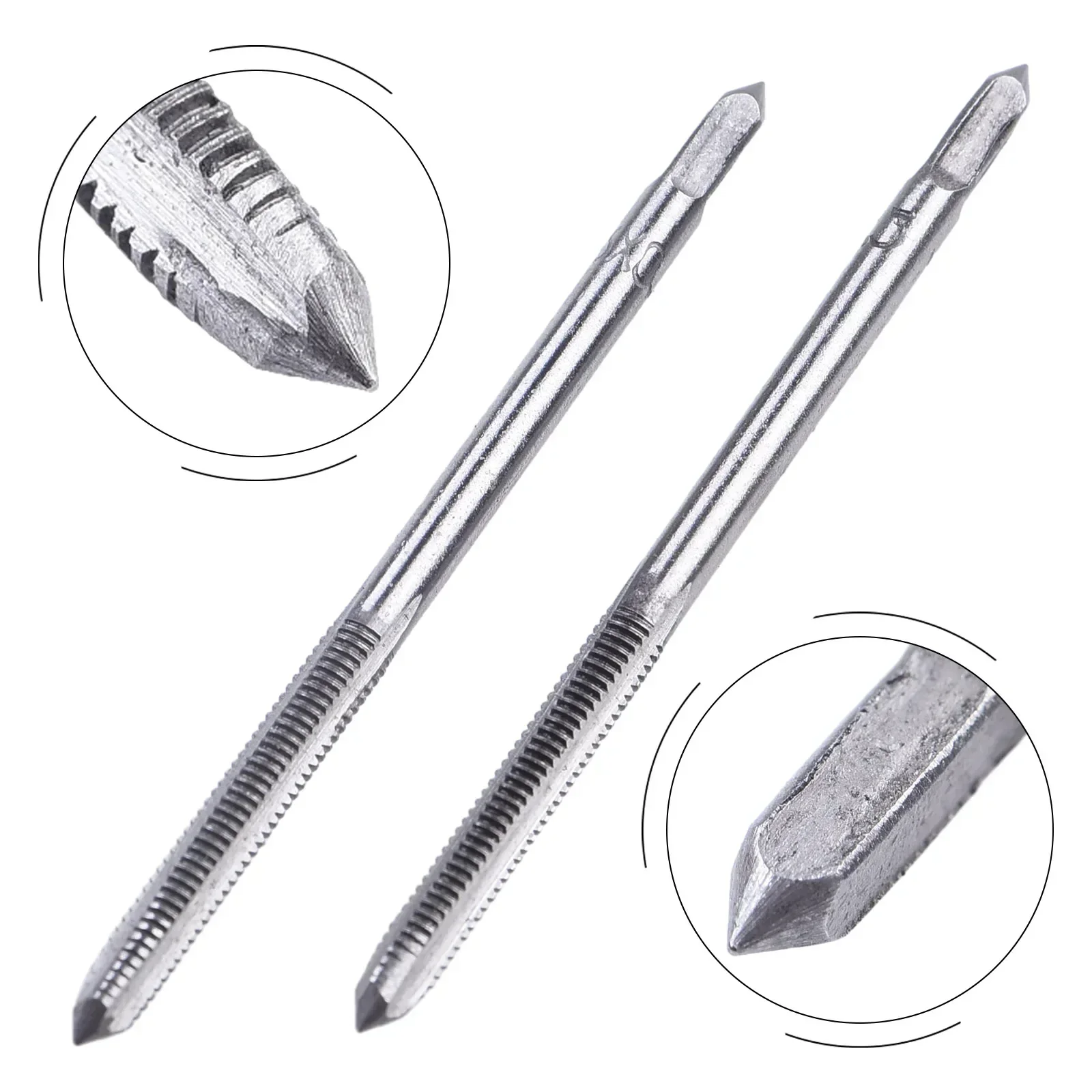 2pcs Thread Tap Set M3-M16 HSS Screw Tap Drill Bit Set Silver Straight Flute Plug Tap M3x0.5 M4x0.7 M5x0.8 M6x1.0 Hand Tools