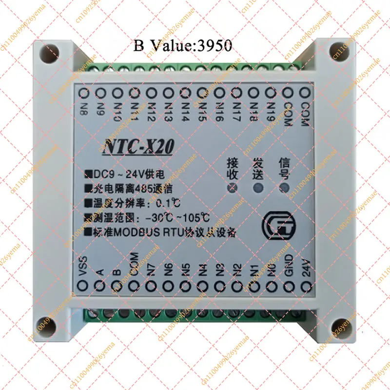 For 4/12/20 Channel NTC Thermistor Module - RS485 Modbus RTU Temperature Acquisition Board with Isolation