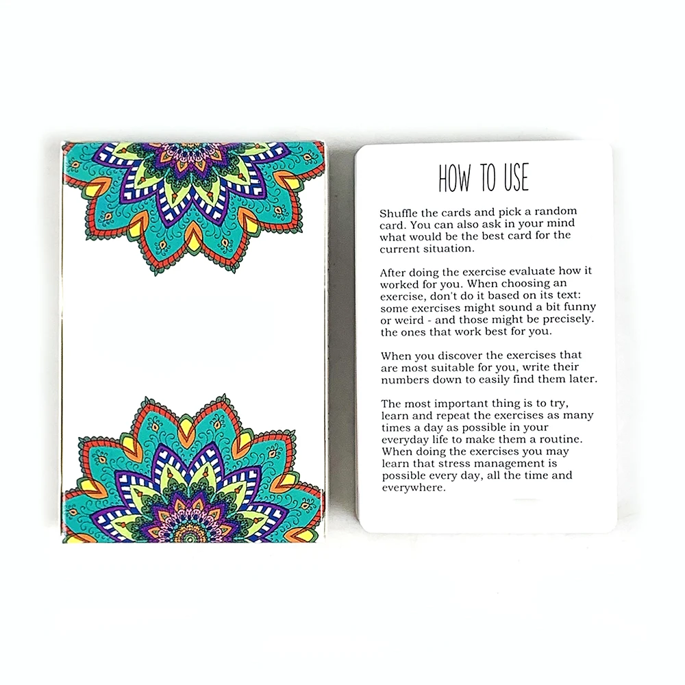 Sunny Present Game Cards 50 exercices de méditation et de pleine conscience pour aider à soulager les émotions et l'anxiété, jeux de société et cadeaux
