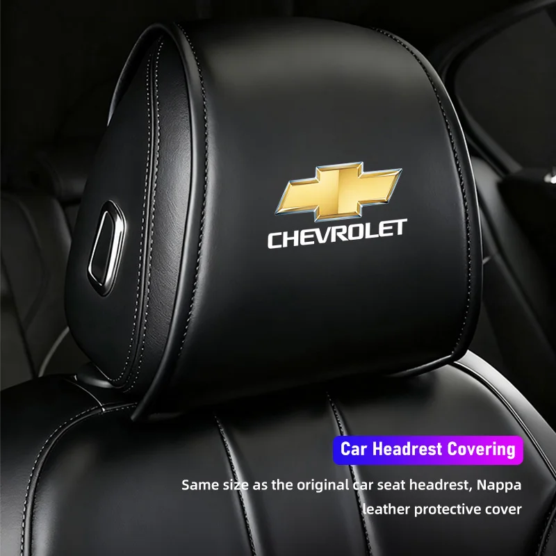 2 pçs qualidade couro assento de carro encosto cabeça cobrindo acessórios para chevrolet corvette montana trailblazer silverado traverse camaro