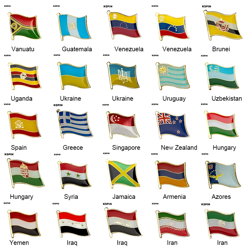 Flag Pins Country Flag Badge Flag Brooch National Flag Lapel Pin International Travel Pins Collections