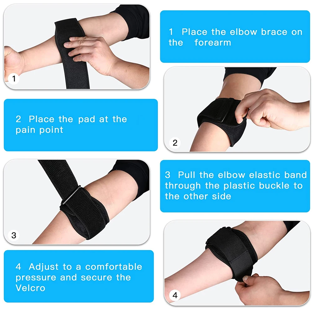 BraceTop Adjustable Arm Brace Support Elbow Band Wrap Bandage Strap Joint Pain Relief Elbow Protector Forearm Guard for Tennis