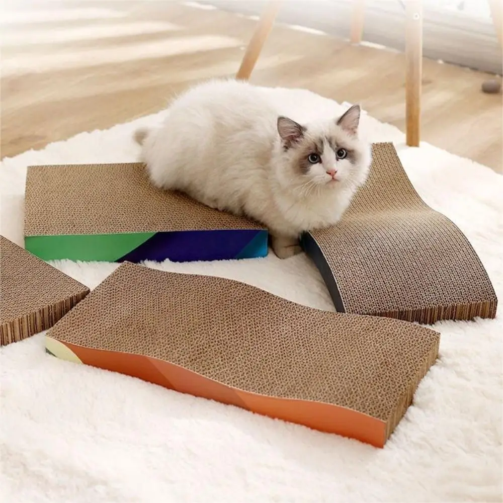 1 PCS Versatile Cat Scratcher Cardboard Safe Harmless Kitten Scratching Board Wear-resistant Corrugated Paper