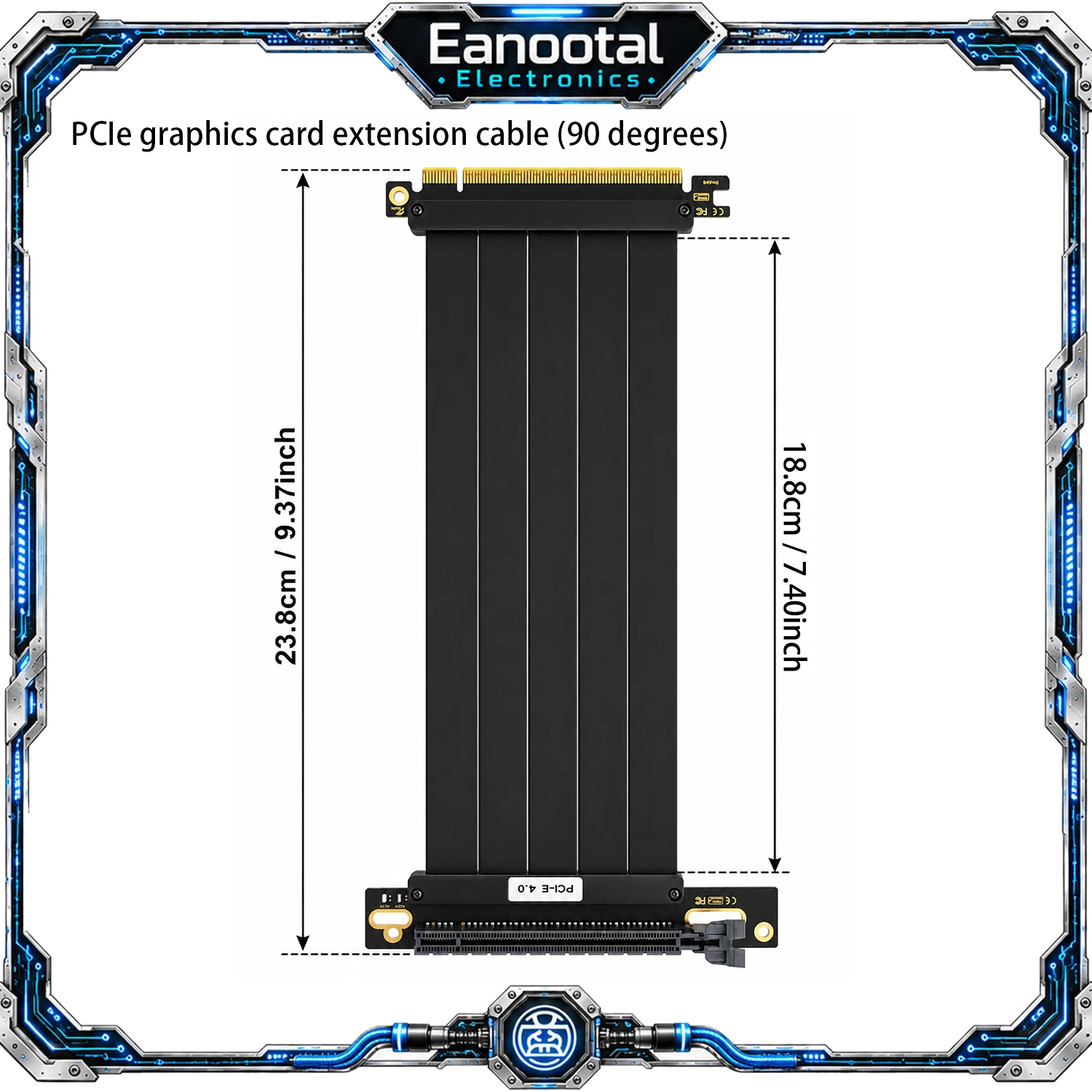 PCIe 3.0/4.0 X16 Flexibles GPU-Riser-Kabel, Vertikaler Grafikkartenhalter, Erweiterungs-Kit für ITX und Gaming-PC-Gehäuse
