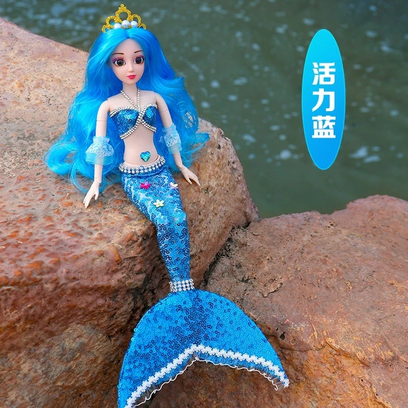 1/6 bambole carine principessa sirena con gonna con paillettes vestito multi giunti bambola mobile giocattoli per bambini compleanno regali regalo di Natale