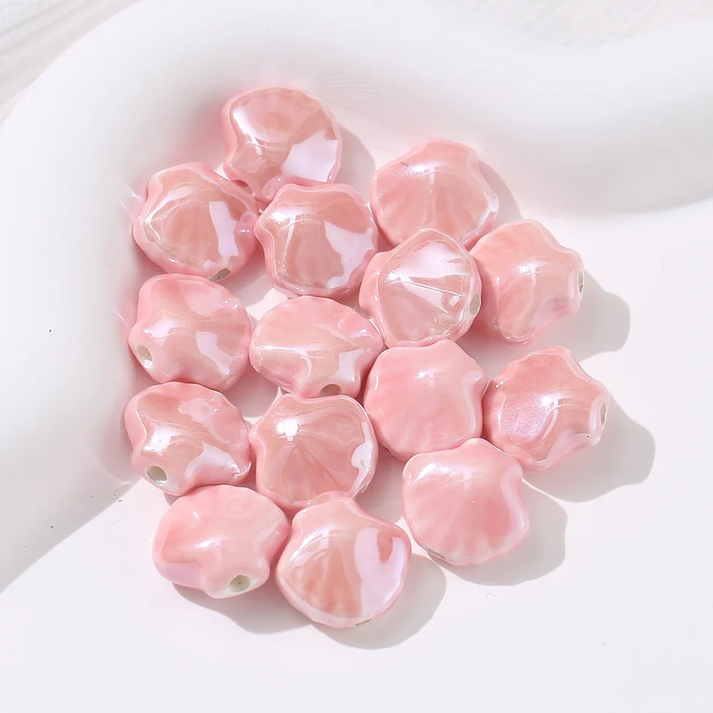 New 10PCS Colorful Ceramic Shell Beads Loose Spacer Beads For Jewelry Making DIY Bracelet Necklace Accessories