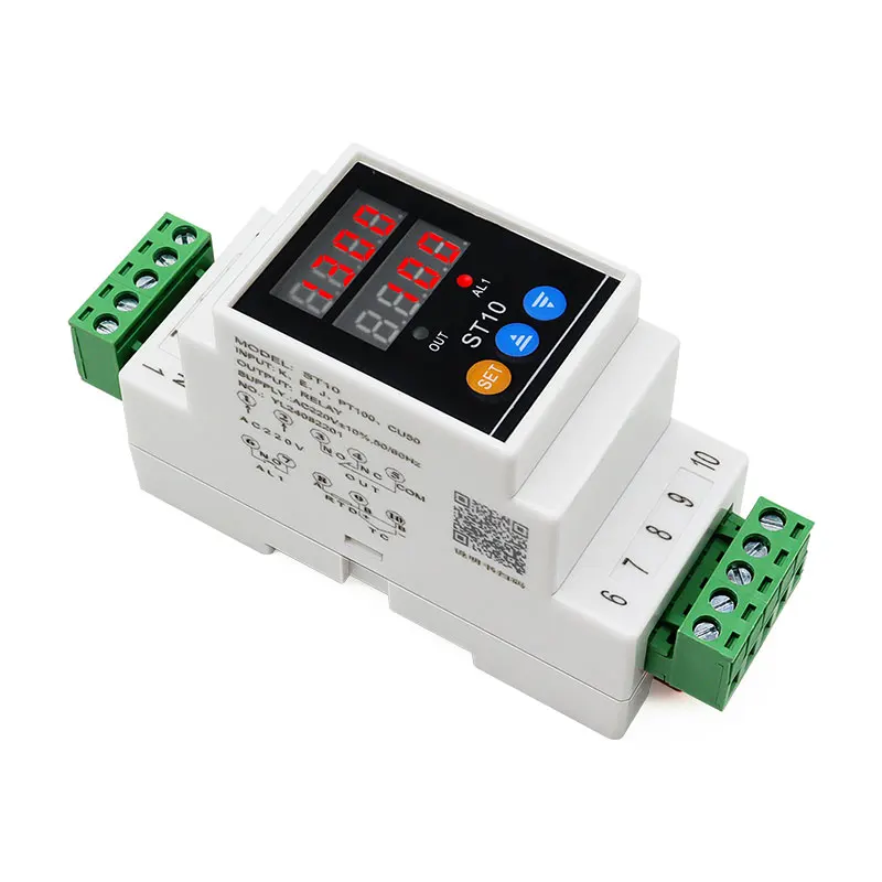 LED Din Rail Adjustable Digital Thermometer Digital PID Temperature Control Alarm Output Thermocouple