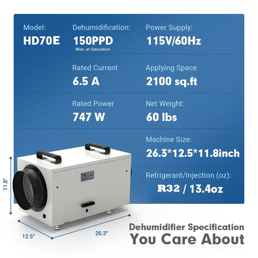 Distributor Wanted 115V 70 Pints Residential Whole House Electric Dehumidifier for Home