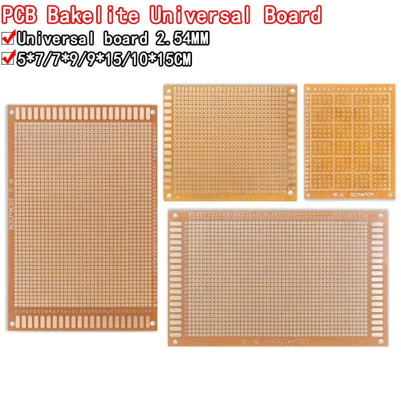 %1PCS 9x15 9*15cm 7*9cm 5*7cm10*15cm Single Side Prototype PCB Universal Board Experimental Bakelite Copper Plate Circuirt Board